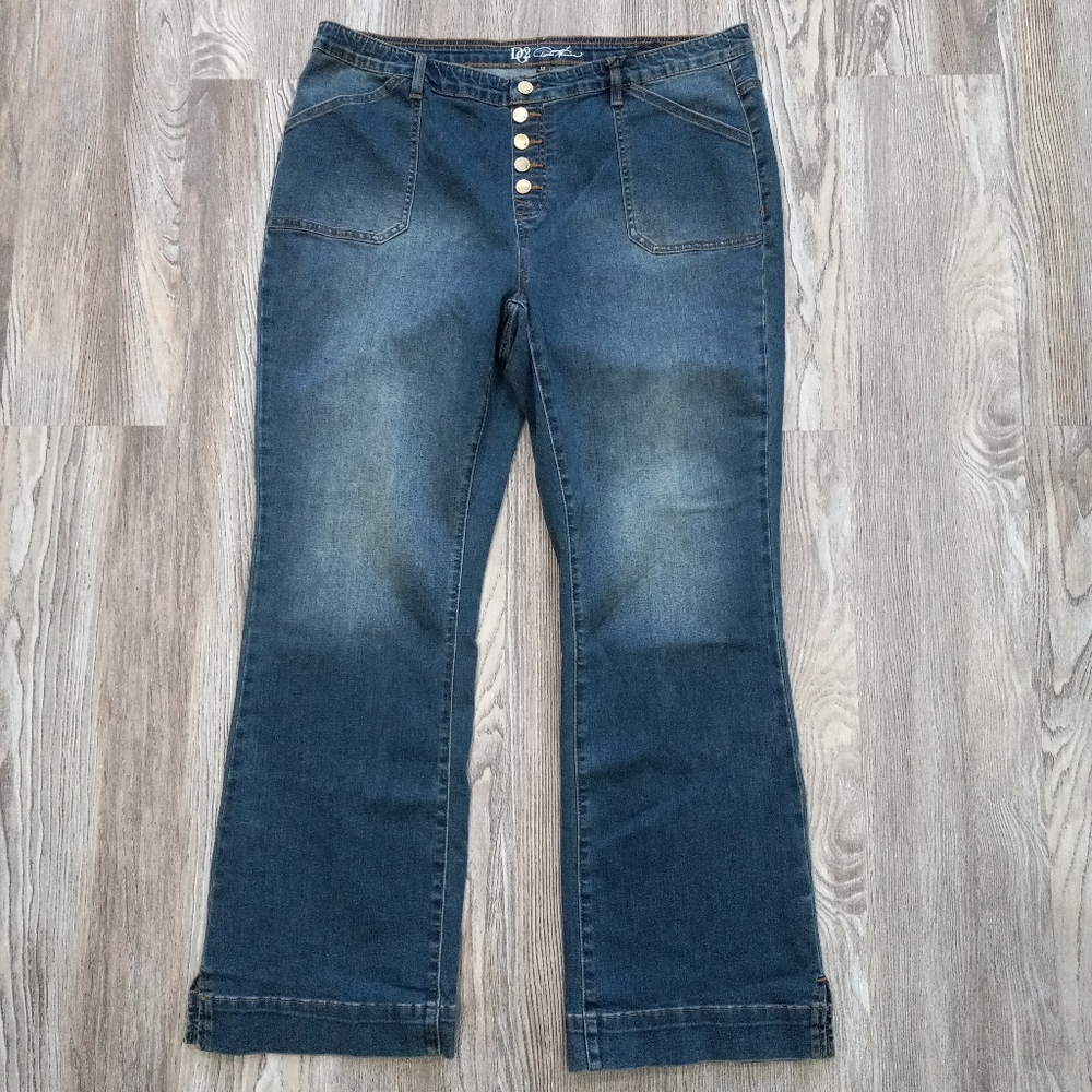 DG2 by Daine Giman New Classic Stretch Button Fly Pull-On Jean Size 1X